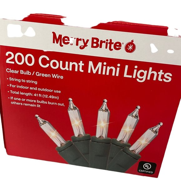 Merry Brite 200 Count Christmas Mini Lights Multi Bulb Green Wire - Picture 10 of 16